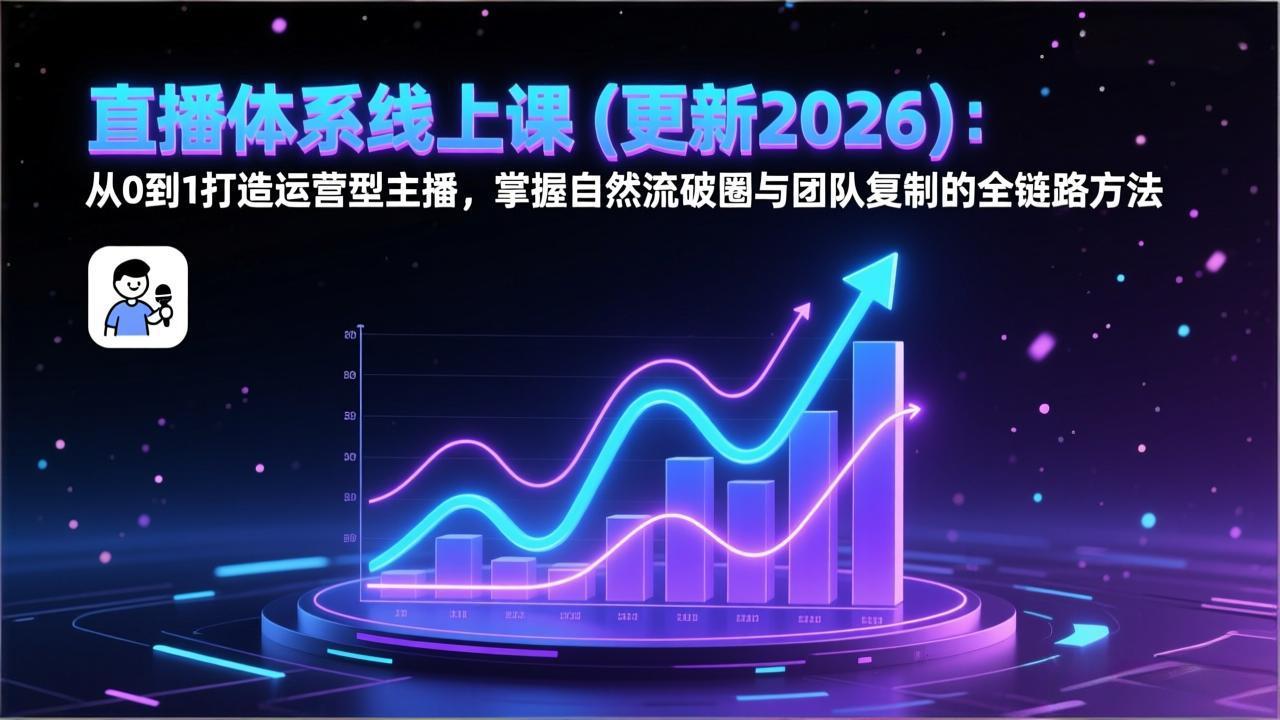 [直播玩法]（17301期）直播体系线上课(更新2026)：从0到1打造运营型主播，掌握自然流破圈与团队复制的全链路方法-第1张图片-智慧创业网