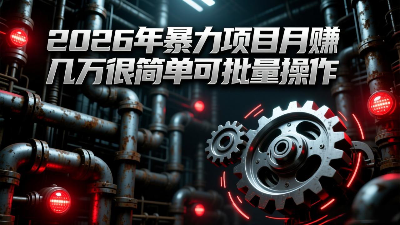 [虚拟项目]（17218期）2026年暴力项目月赚几万很简单可批量操作，成本低，利润大-第1张图片-智慧创业网