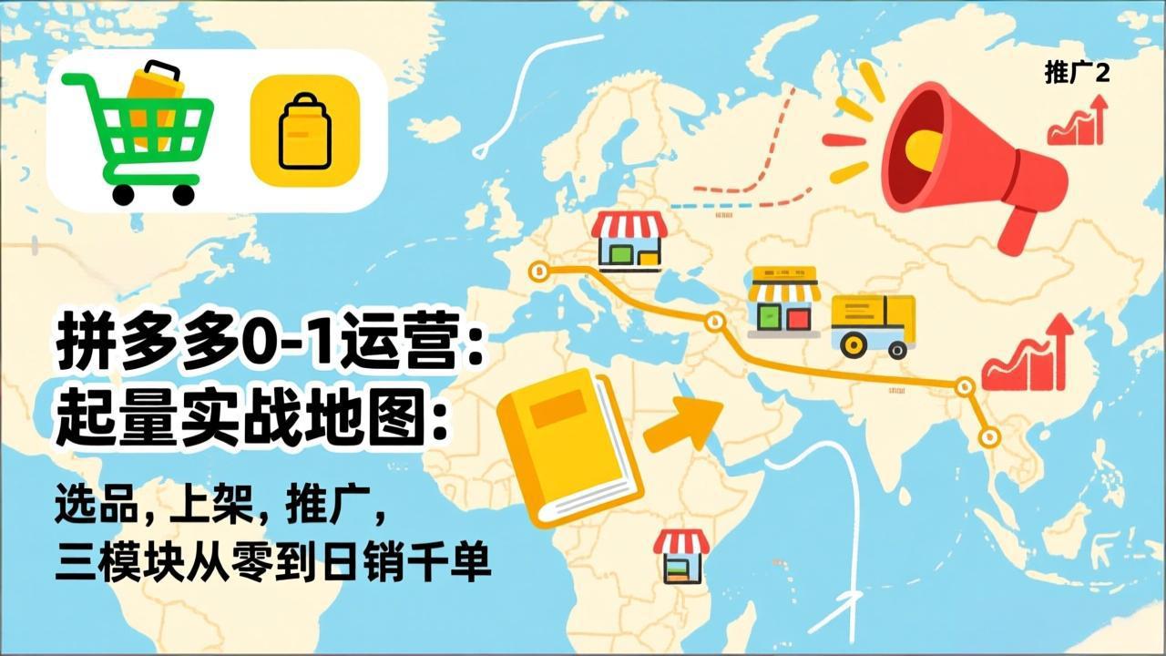[国内电商]（17085期）拼多多0-1运营：起量实战地图：选品，上架，推广，三模块从零到日销千单-第1张图片-智慧创业网
