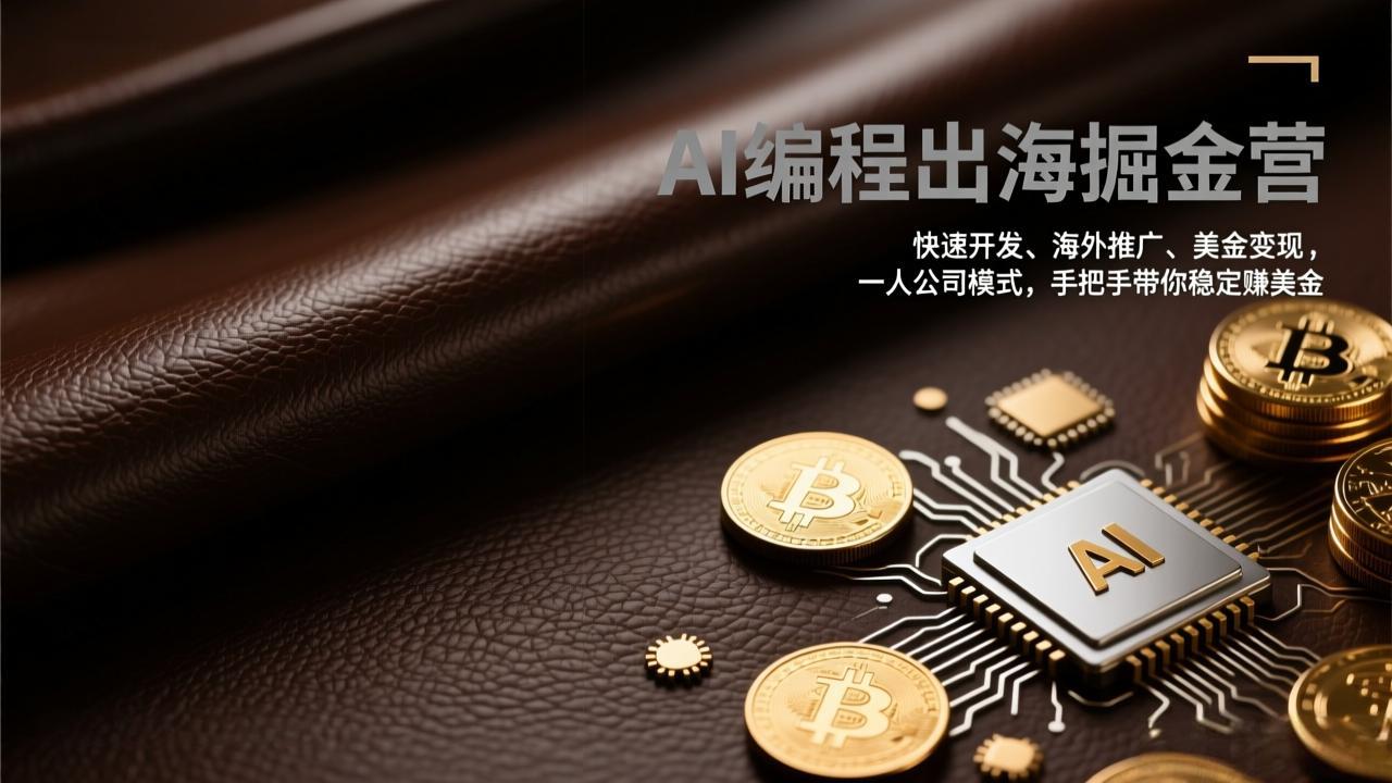 [人工智能]（17308期）AI编程出海掘金营：快速开发、海外推广、美金变现，一人公司模式，手把手带你稳定赚美金-第1张图片-智慧创业网