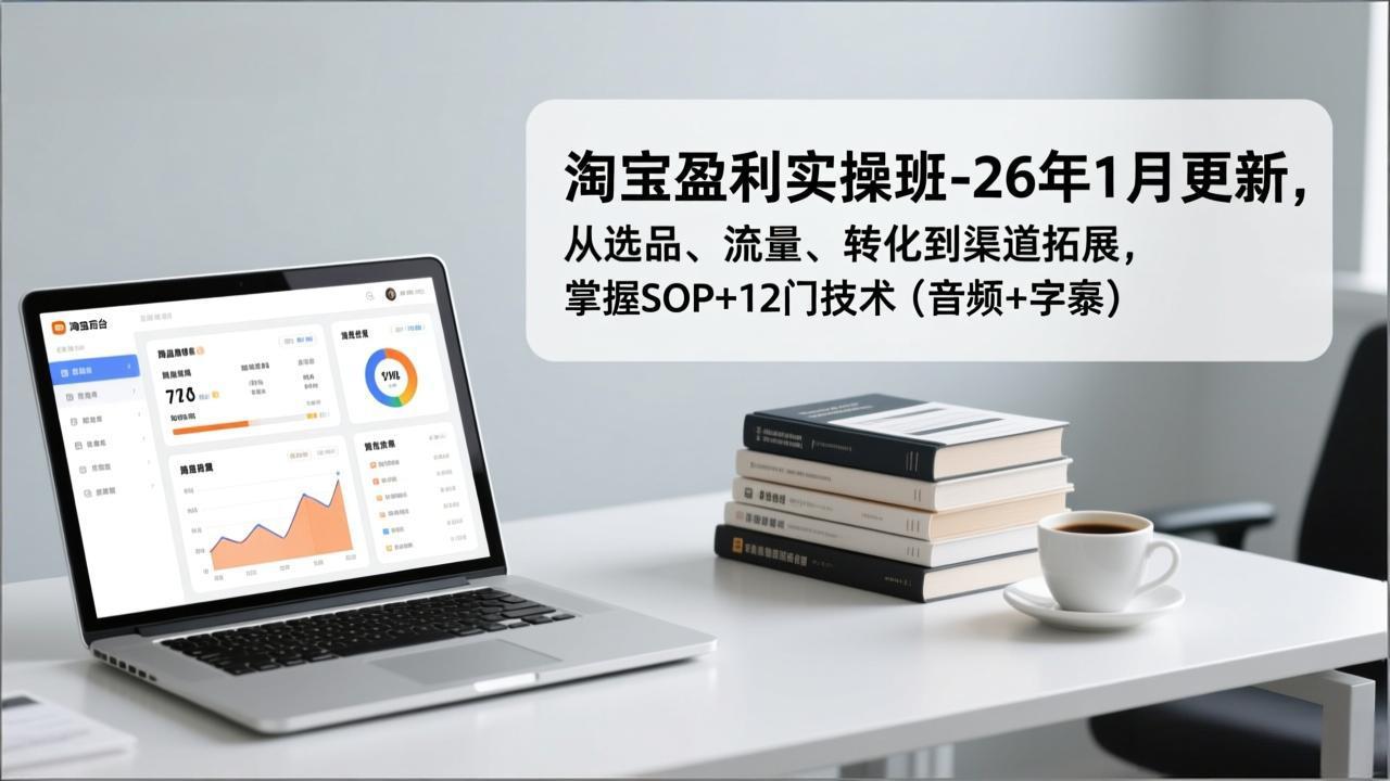[国内电商]（17105期）淘宝盈利实操班-26年1月更新，从选品、流量、转化到渠道拓展，掌握SOP+12门技术（音频+字幕）-第1张图片-智慧创业网