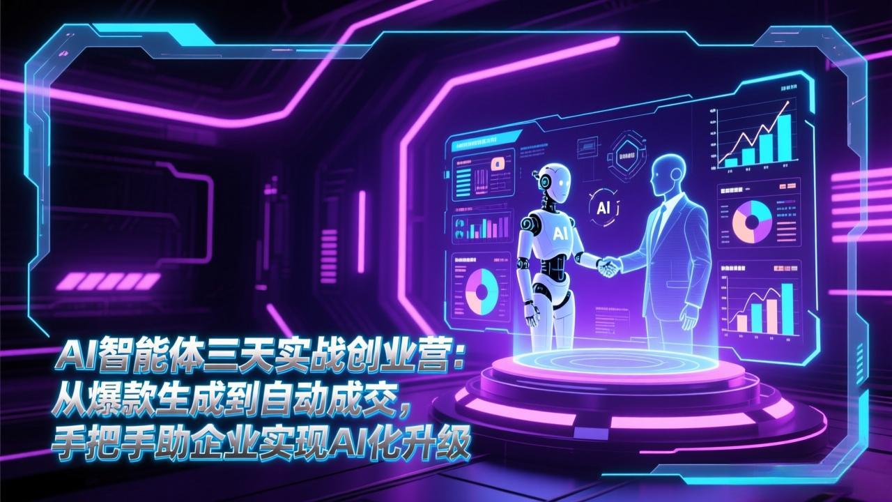 [人工智能]（17181期）AI智能体三天实战创业营：从爆款生成到自动成交，手把手助企业实现AI化升级-第1张图片-智慧创业网