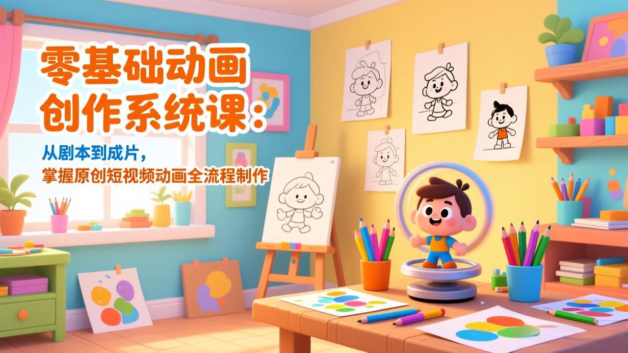 [短视频运营]（17161期）零基础动画创作系统课：从剧本到成片，掌握原创短视频动画全流程制作