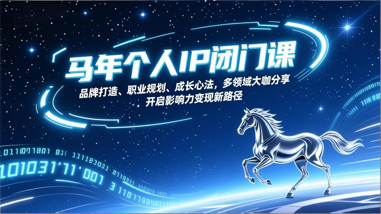 [新媒体]（17330期）马年个人IP闭门课，品牌打造、职业规划、成长心法，多领域大咖分享，开启影响力变现新路径