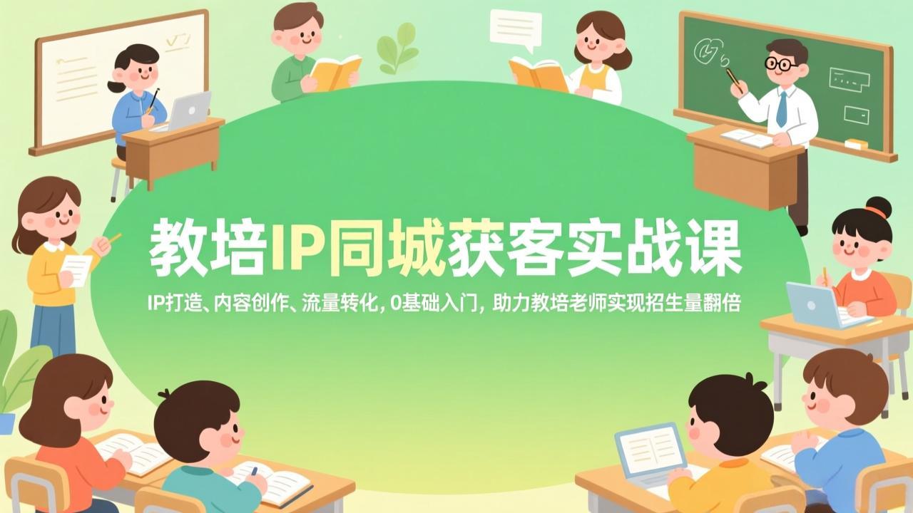 [创业项目]（17341期）教培IP同城获客实战课，IP打造、内容创作、流量转化，0基础入门，助力教培老师实现招生量翻倍-第1张图片-智慧创业网