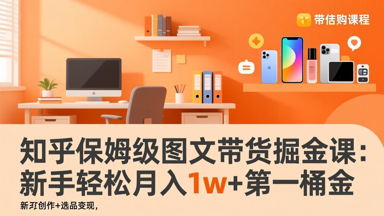 [新媒体]（17353期）知乎保姆级图文带货掘金课：账号打造+爆文创作+选品变现，新手轻松月入1w+第一桶金