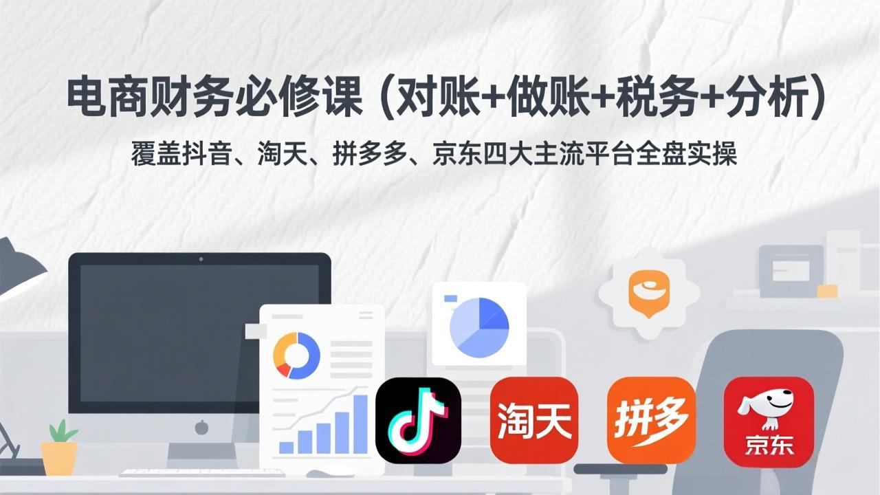 [国内电商]（17390期）电商财务必修课（对账+做账+税务+分析）覆盖抖音、淘天、拼多多、京东四大主流平台全盘实操-第1张图片-智慧创业网