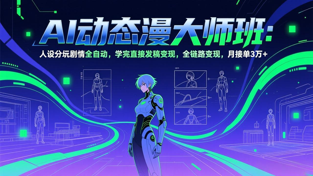 [人工智能]（17402期）AI动态漫剧大师班：人设分镜剧情全自动，学完直接发稿变现，全链路变现，月接单3万+-第1张图片-智慧创业网