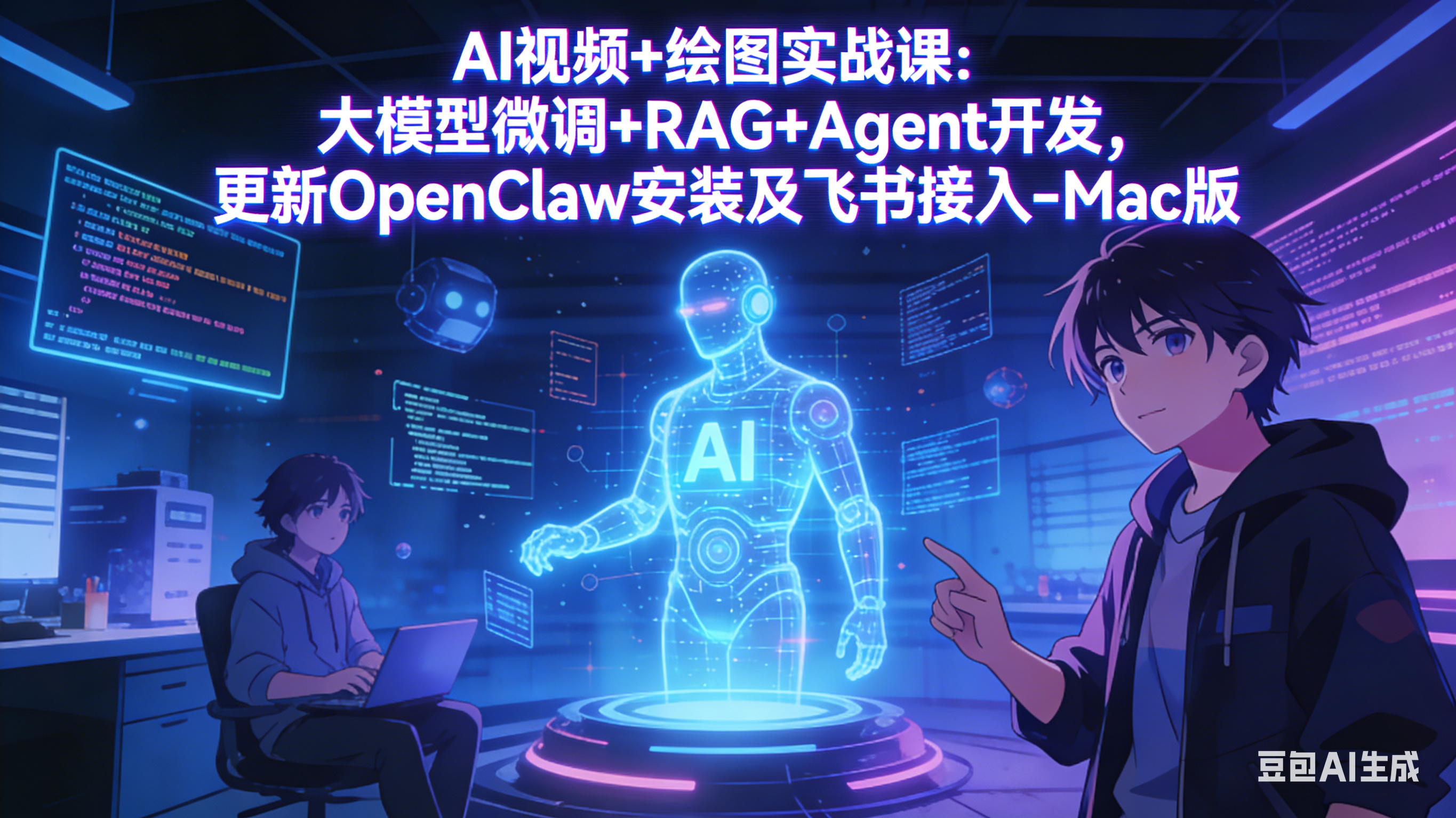 [人工智能]（17594期）AI视频+绘图实战课：大模型微调+RAG+Agent开发，更新OpenClaw安装及飞书接入-Mac版-第1张图片-智慧创业网