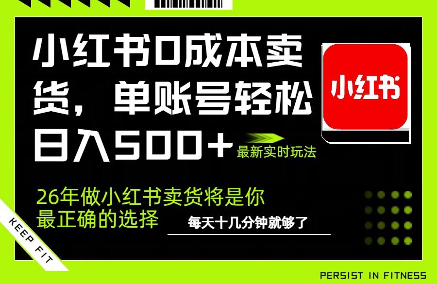 [小红书]（17462期）小红书0成本AI卖货，单账号轻松日入500+，完全托管AI，可矩阵放大
