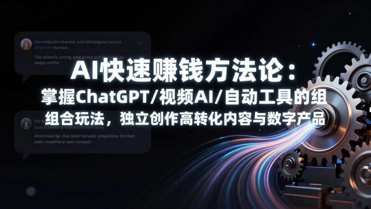 [人工智能]（17560期）AI快速赚钱方法论：掌握ChatGPT/视频AI/自动化工具的组合玩法，独立创作高转化内容与数字产品-第1张图片-智慧创业网