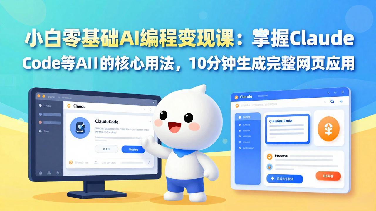 [人工智能]（17562期）小白零基础AI编程变现课：掌握Claude Code等AI工具的核心用法，10分钟生成完整网页应用-第1张图片-智慧创业网