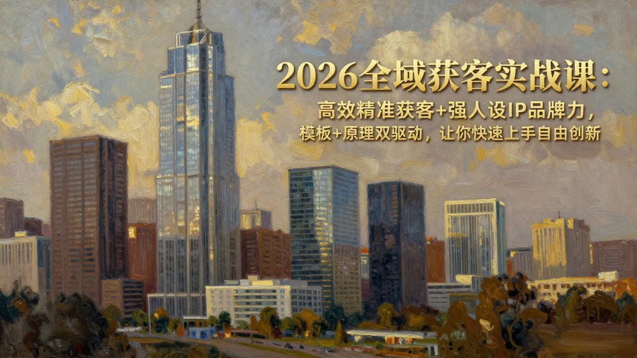 [引流涨粉]（17613期）2026全域获客实战课：高效精准获客+强人设IP品牌力，模板+原理双驱动，让你快速上手自由创新-第1张图片-智慧创业网