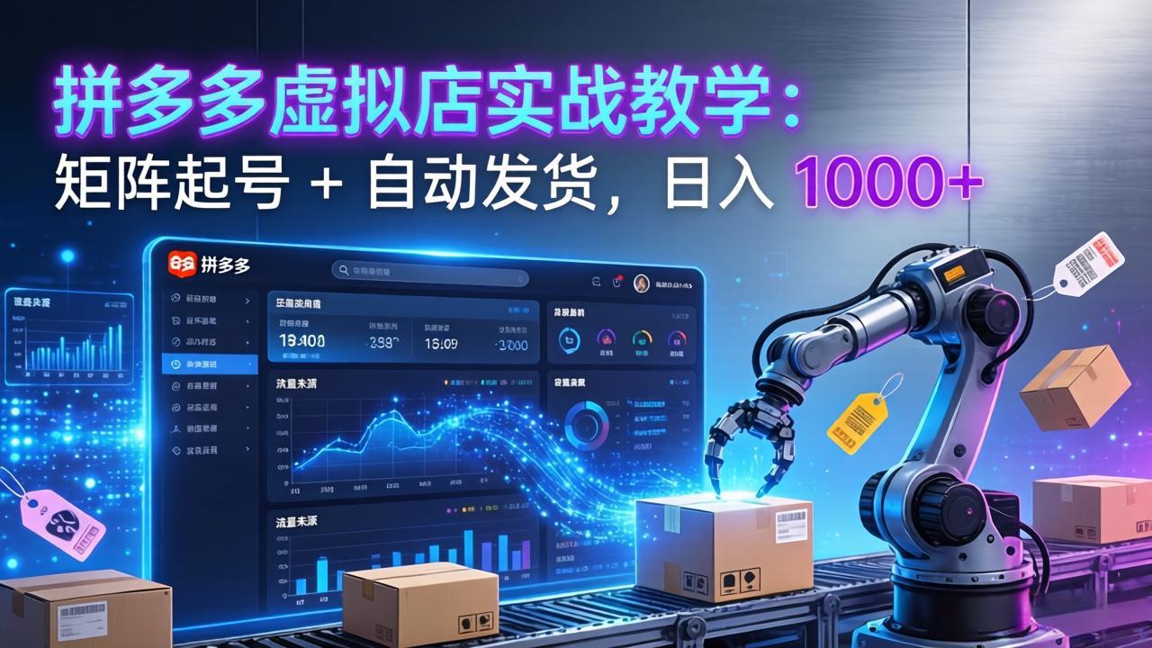 [虚拟项目]（17628期）拼多多虚拟店实战教学：矩阵起号 + 自动发货，日入 1000+-第1张图片-智慧创业网