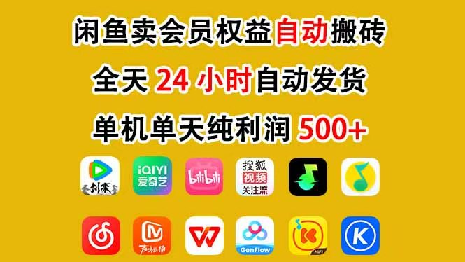 [虚拟项目]（17683期）咸鱼卖虚拟直冲会员，一部手机日入500+，全程24小时托管挂机，简单暴力，无脑上手-第1张图片-智慧创业网