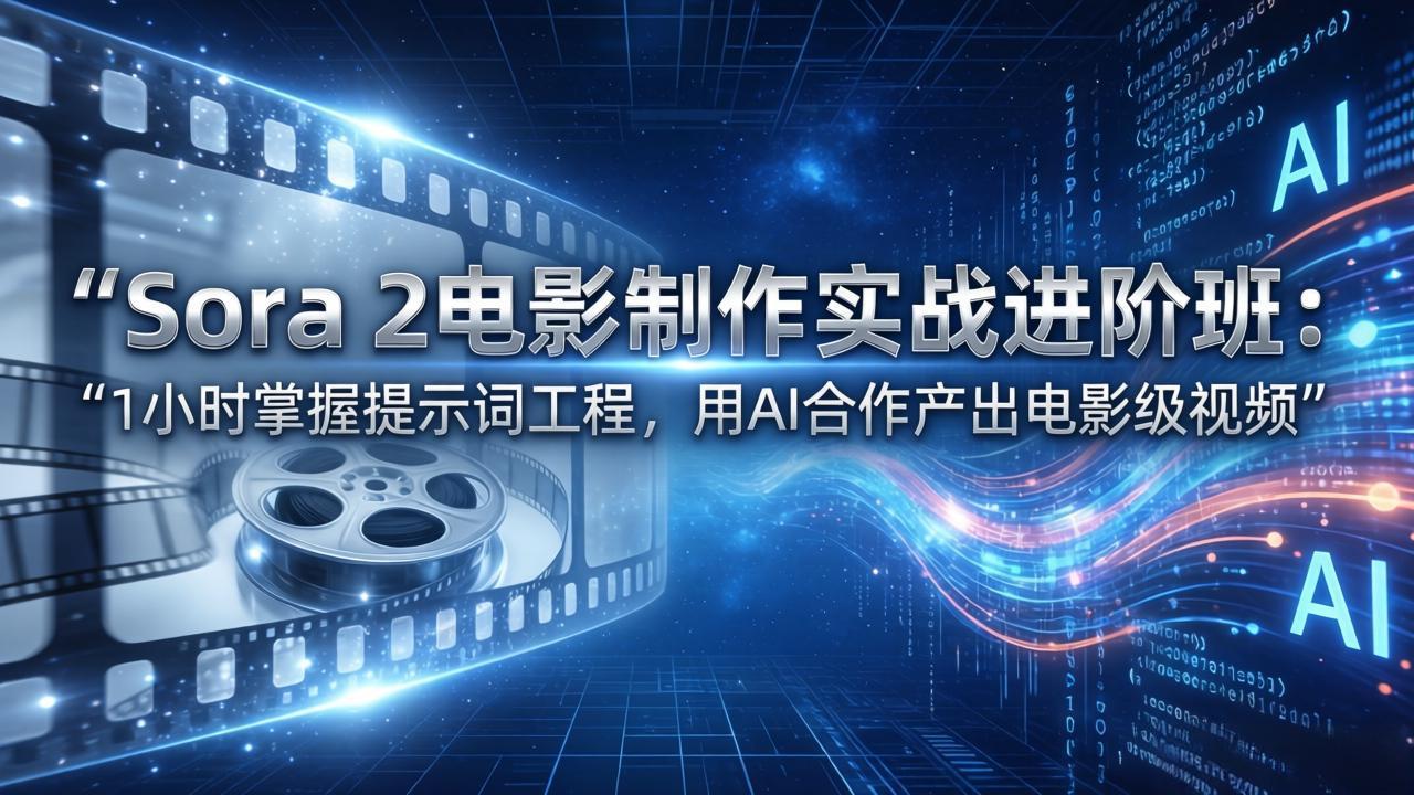 [人工智能]（17679期）Sora 2电影制作实战进阶班：1小时掌握提示词工程，用AI合作产出电影级视频-第1张图片-智慧创业网