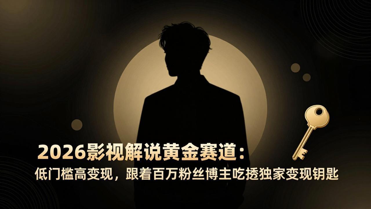 [短视频运营]（17721期）2026影视解说黄金赛道：低门槛高变现，跟着百万粉丝博主吃透独家变现钥匙