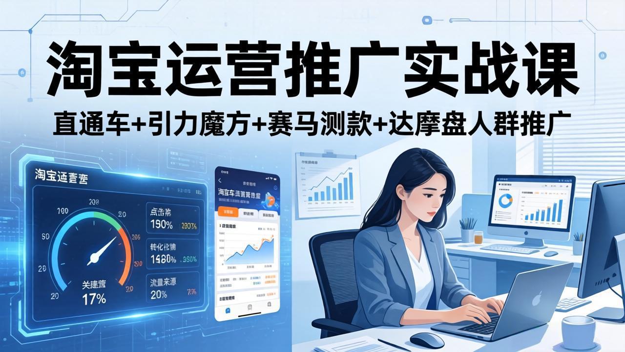 [国内电商]（17774期）淘宝运营推广实战课（更新26年3月）直通车+引力魔方+赛马测款+达摩盘人群推广等-第1张图片-智慧创业网