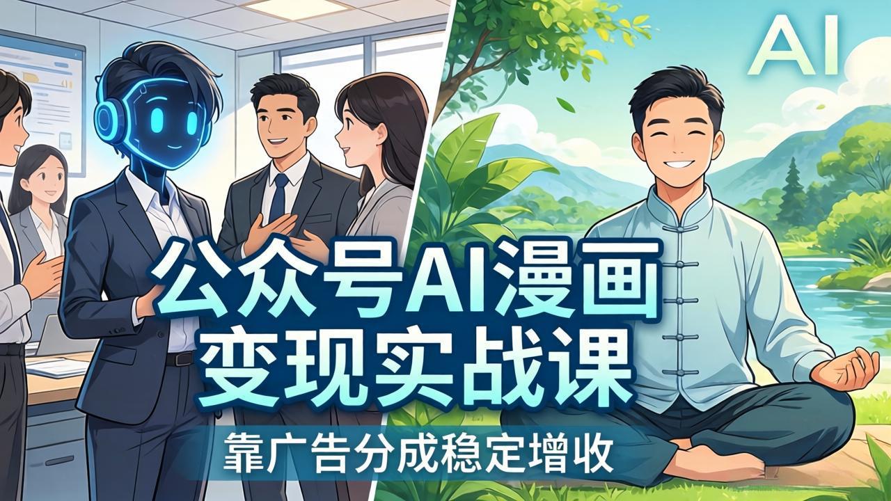 [公众号]（17921期）公众号AI漫画变现实战课：星座/职场/养生多赛道+智能体发文，靠广告分成稳定增收