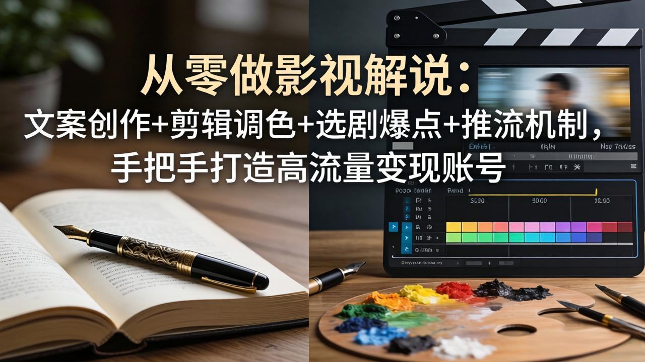 [短视频运营]（17972期）从零做影视解说：文案创作+剪辑调色+选剧爆点+推流机制，手把手打造高流量变现账号