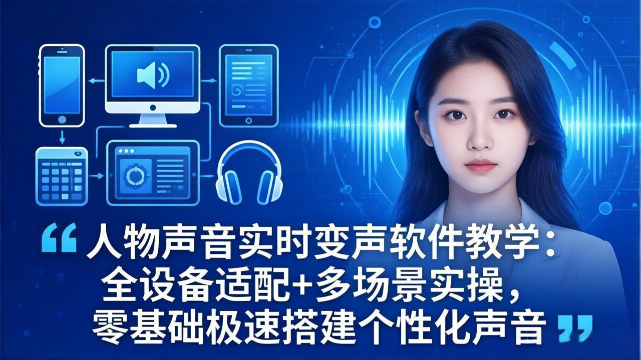 [短视频运营]（18120期）人物声音实时变声软件教学：全设备适配+多场景实操，零基础极速搭建个性化声音