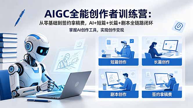 [文案写作]（18403期）AIGC全能创作者训练营：从零基础到签约拿稿费，AI+短篇+长篇+剧本全链路闭环