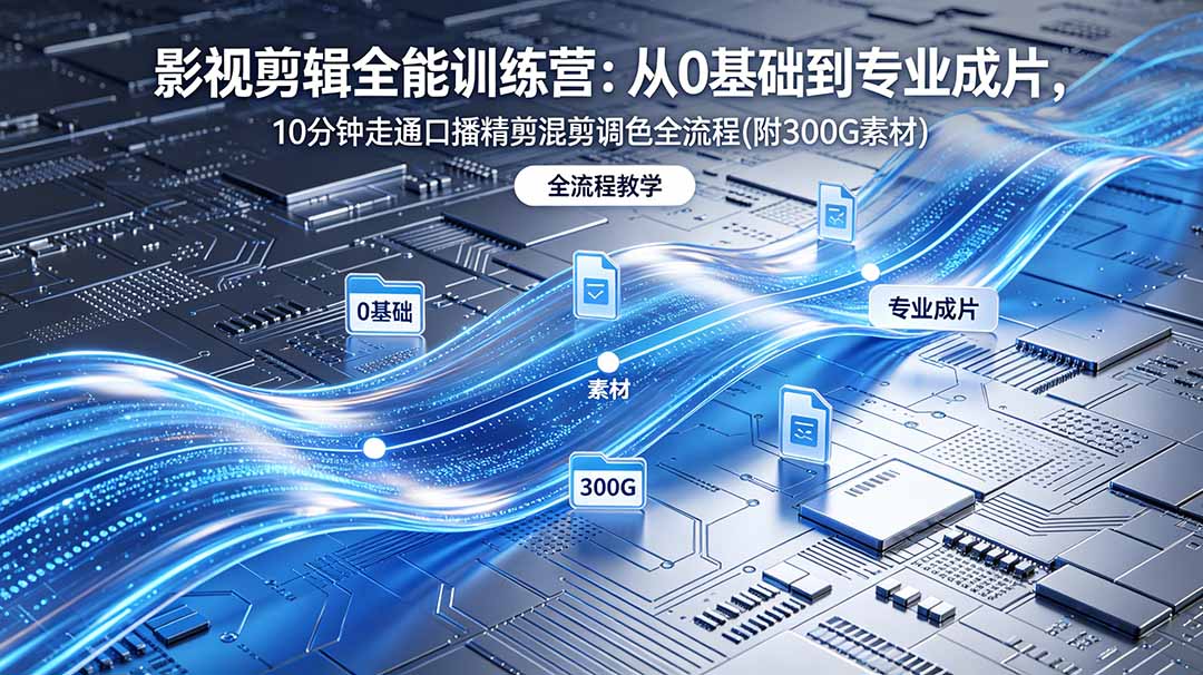 [短视频运营]（18664期）2026影视剪辑全能实战课｜0基础到专业成片，全流程教学，高清带300G素材