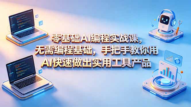[AI人工智能]（18785期）零基础AI编程实战课-更新，无需编程基础，手把手教你用AI快速做出实用工具产品-第1张图片-智慧创业网