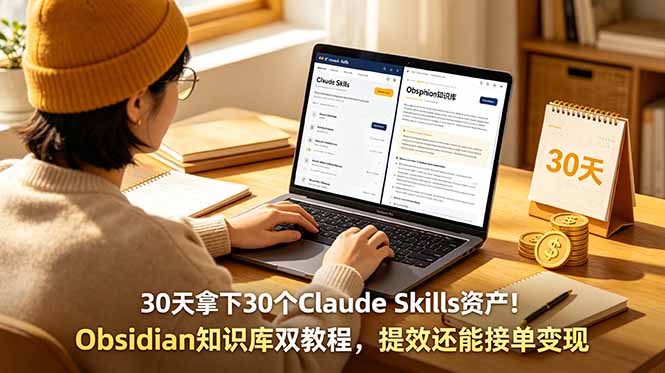 [AI人工智能]（18886期）30天拿下30个Claude Skills资产！Obsidian知识库双教程，提效还能接单变现-第1张图片-智慧创业网