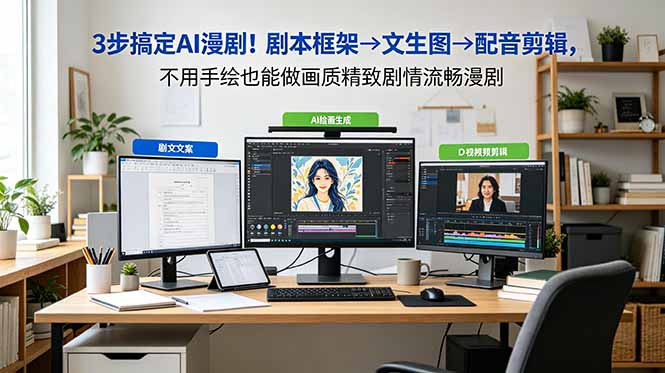 [AI人工智能]（18866期）3步搞定AI漫剧！剧本框架→文生图→配音剪辑，不用手绘也能做画质精致剧情流畅漫剧-第1张图片-智慧创业网