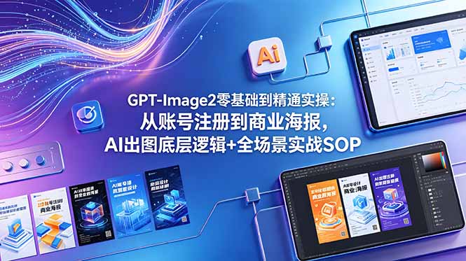 [AI人工智能]（18835期）GPT-Image2零基础到精通实操：从账号注册到商业海报，AI出图底层逻辑+全场景实战SOP-第1张图片-智慧创业网