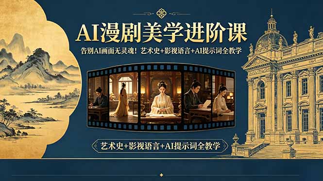[AI人工智能]（18802期）告别AI画面无灵魂！AI漫剧美学进阶课-更新，艺术史+影视语言+AI提示词全教学-第1张图片-智慧创业网