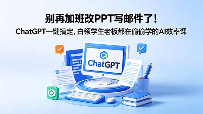 [AI人工智能]（18687期）别再加班改PPT写邮件了！ChatGPT一键搞定，白领学生老板都在偷偷学的AI效率课-第1张图片-智慧创业网