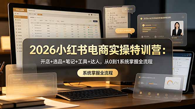 [小红书]（18978期）2026小红书电商实操特训营：开店+选品+笔记+工具+达人，从0到1系统掌握全流程