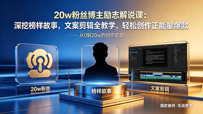 [短视频运营]（18648期）20w粉丝博主励志解说课：深挖榜样故事，文案剪辑全教学，轻松创作正能量爆款