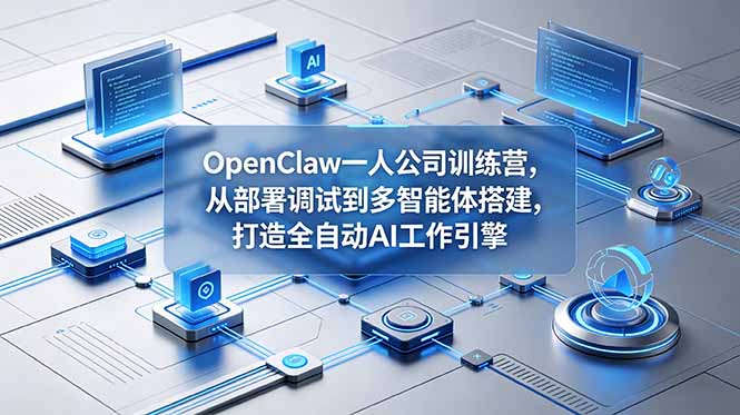 [AI人工智能]（18789期）OpenClaw 一人公司训练营，从部署调试到多智能体搭建，打造全自动 AI 工作引擎-第1张图片-智慧创业网