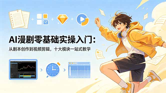 [AI人工智能]（18812期）AI漫剧零基础实操入门：从剧本创作到视频剪辑，十大模块一站式教学-第1张图片-智慧创业网