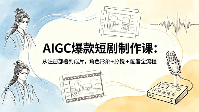 [AI人工智能]（18676期）AIGC爆款短剧制作课：从注册部署到成片，角色形象+分镜+配音全流程-第1张图片-智慧创业网
