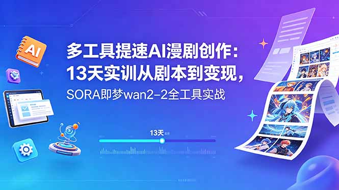 [AI人工智能]（18707期）多工具提速AI漫剧创作：13天实训从剧本到变现，SORA即梦wan2-2全工具实战-第1张图片-智慧创业网