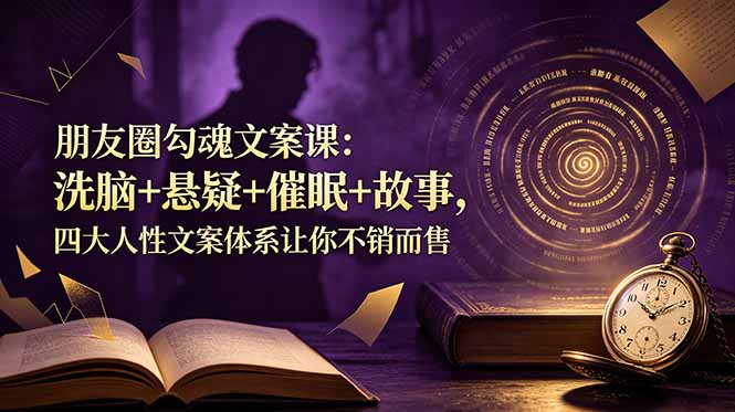 [文案写作]（19054期）朋友圈勾魂文案课：洗脑+悬疑+催眠+故事，四大人性文案体系让你不销而售