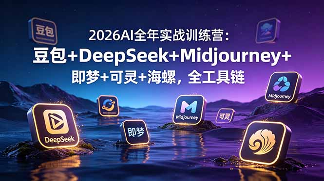 [AI人工智能]（19038期）2026AI全年实战训练营：豆包+DeepSeek+Midjourney+即梦+可灵+海螺，全工具链-第1张图片-智慧创业网