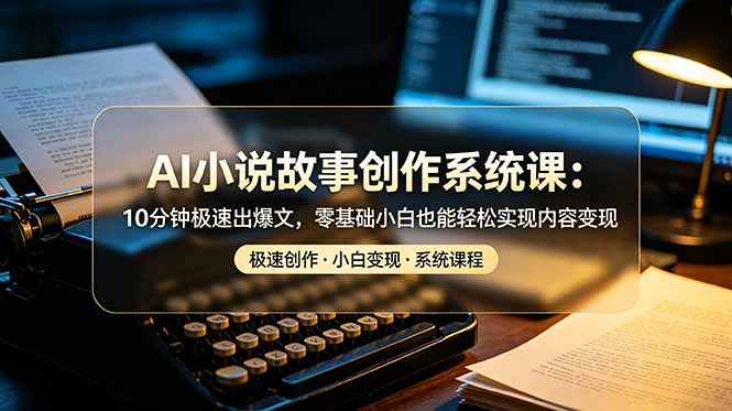 [文案写作]（19053期）AI小说故事创作系统课：10分钟极速出爆文，零基础小白也能轻松实现内容变现