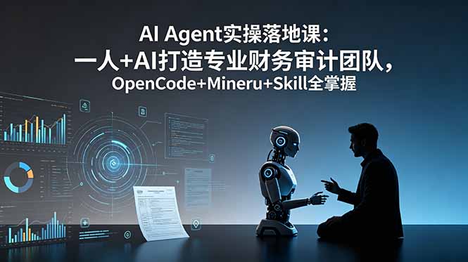 [AI人工智能]（19037期）AI Agent实操落地课：一人+AI打造专业财务审计团队，OpenCode+Mineru+Skill全掌握-第1张图片-智慧创业网