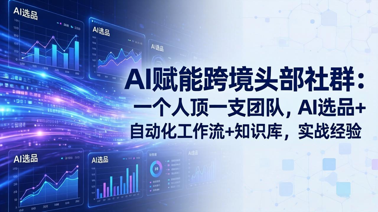 [跨境电商]（19110期）AI赋能跨境头部社群-更新6月：一个人顶一支团队，AI选品+自动化工作流+知识库，实战经验
