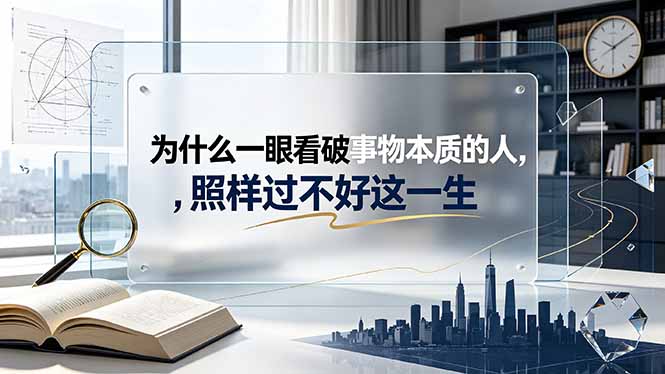 [其它资料]（19165期）付费文章：为什么一眼看破事物本质的人，照样过不好这一生-第1张图片-智慧创业网