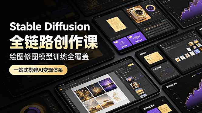 [AI人工智能]（19154期）Stable Diffusion全链路创作课，绘图修图模型训练全覆盖，一站式搭建AI变现体系-第1张图片-智慧创业网