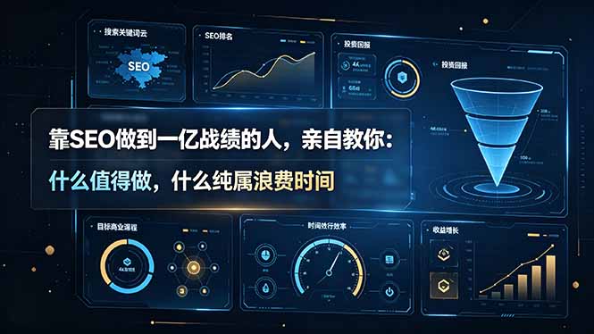 [国外项目]（19197期）靠SEO做到一亿战绩的人，亲自教你：什么值得做，什么纯属浪费时间【原创双语字幕】