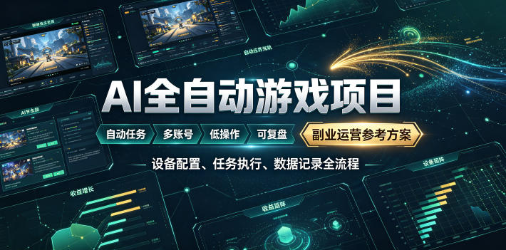 [虚拟项目]（19365期）AI全自动游戏躺賺副业：日入几百，稳定运行三年的项目！-第1张图片-智慧创业网
