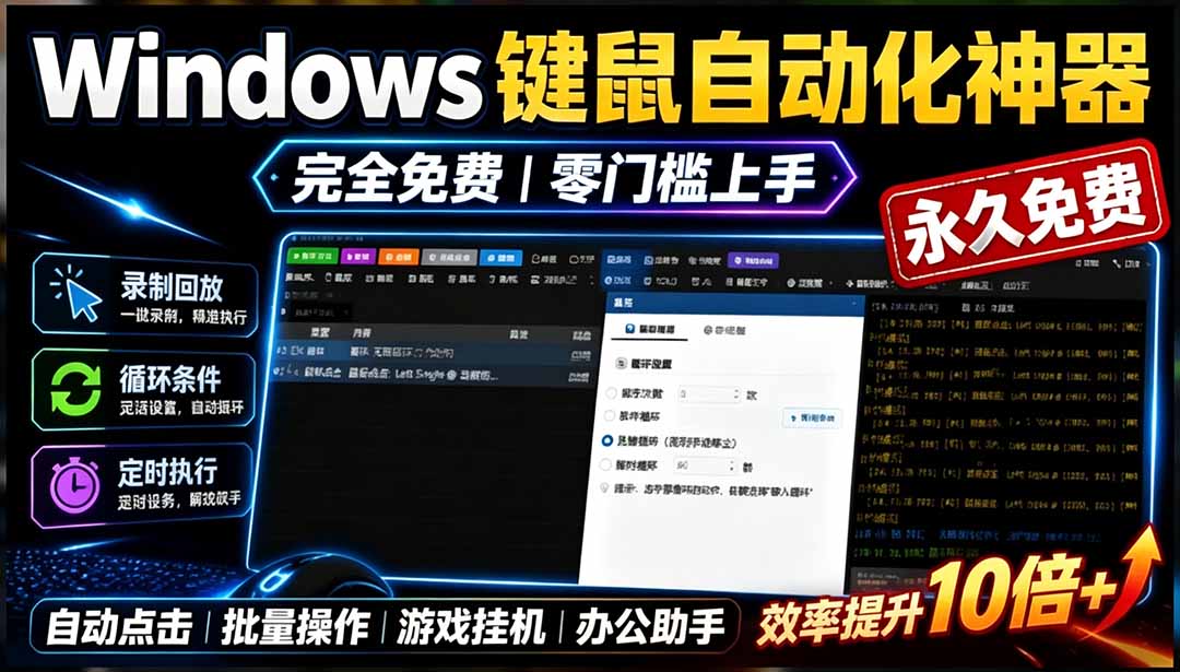 [其它资料]（19423期）专业Windows键鼠自动化工具，免费永久使用，告别重复操作，小白也能快速创建自动化脚本 点点精灵-第1张图片-智慧创业网