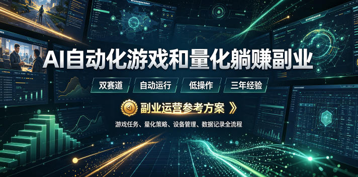 [虚拟项目]（19388期）AI全自动游戏和量化躺赚副业：日入几百，稳定运行三年的项目！-第1张图片-智慧创业网
